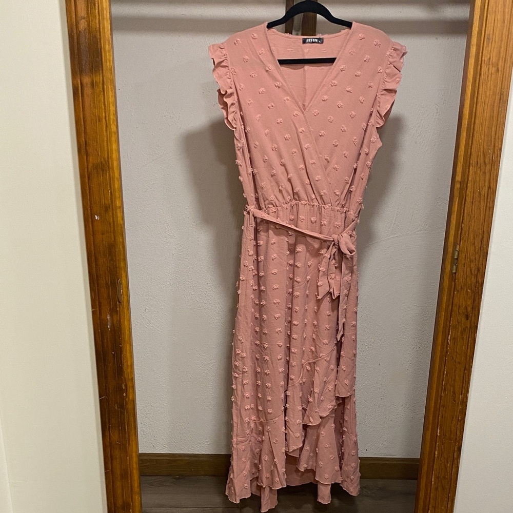 a new day Blush Pink Textured Maxi Dress